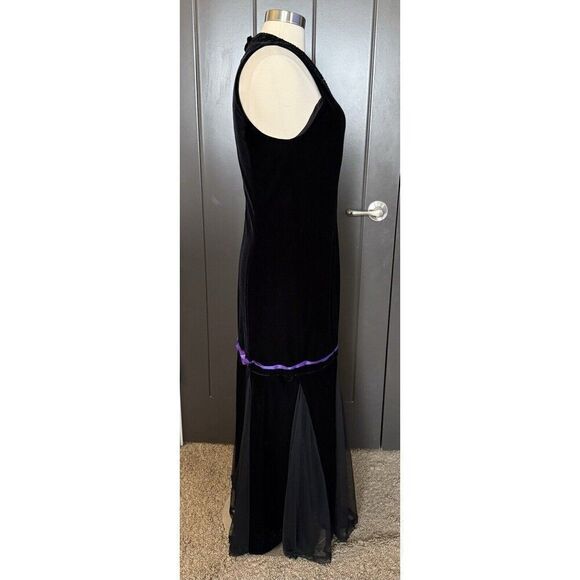 Jessica Howard Maxi Dress Women's 90's Velvet Beaded Mermaid Whimsigoth Witchy - Picture 3 of 15